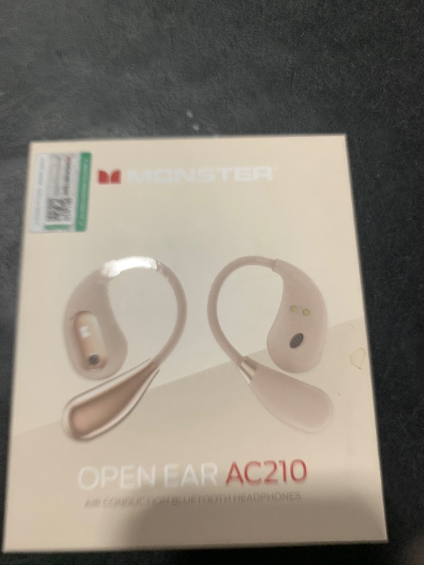 Photo 1 of Monster Open Ear AC210 Headphones, Bluetooth 5.4 Earphones Stereo Sound, Wireless Headphones 30 Hours Playback, Type-C Charging, HD Clear Calls, Touch Control, IPX5 Waterproof Open Ear Earbuds,White