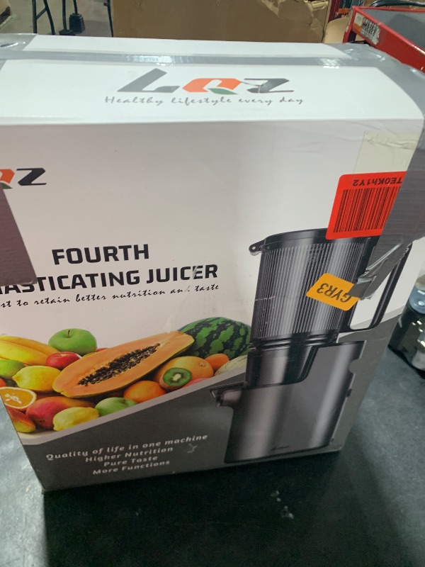Photo 1 of Cold Press Juicer, Masticating Juicer with 5.4" Wide Feed Chute, 350w Slow Juicer Machines Fit Whole Vegetables and Fruits with High Juice Yield, Easy to Clean (Black)