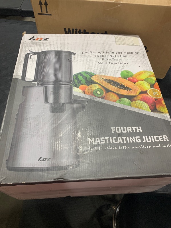 Photo 1 of Cold Press Juicer, Masticating Juicer with 5.4" Wide Feed Chute, 350w Slow Juicer Machines Fit Whole Vegetables and Fruits with High Juice Yield, Easy to Clean (Black)