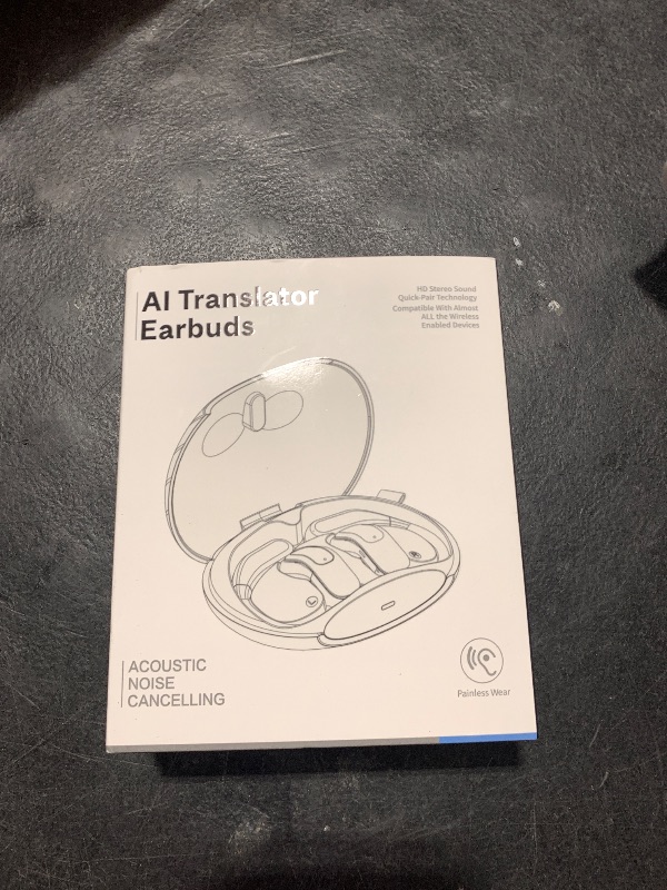 Photo 1 of AI Language Translator Earbuds, OWS Real-Time 3-in-1 Translation Earbuds 144 Languages & Accents, Translation Device for Travel Business Learning,Milky White