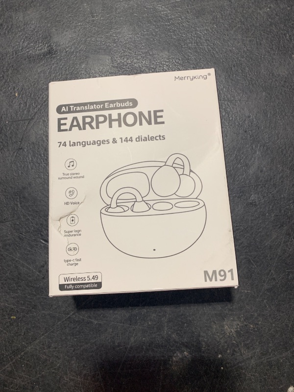 Photo 1 of AI Translator Earbuds?Real Time 3-in-1 Translation Earbuds 144 Languages & Accents?Open-Ear Clip-On Design for Travel, Business & Multilingual Conversations?Sliver?