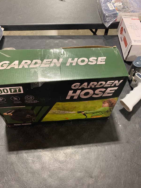 Photo 1 of CXEZSIK Garden Hose Non-Expanding 100ft, Flexible Garden Hose with 10 Function Hose Nozzle, Lightweight, Kink Free and Water Hose for Outdoor,Yard, Lawn, Car Wash, Marine,and Camper Use