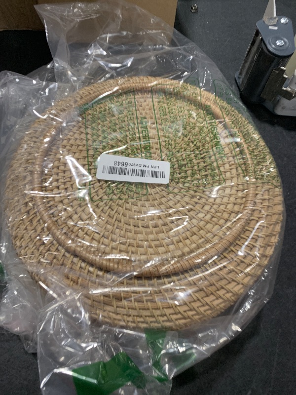 Photo 1 of Whalehub Natural Rattan Round Fruit Basket Bowls, Hand Woven Decor Serving Baskets, Wicker Storage for Dinning Room (Round-Combo)