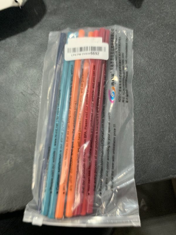 Photo 1 of 12 Pcs Eco Friendly Silicone Straws with 2 cleaning Brushes,Reusable Silicone Drinking Straws,for 30oz and 20oz Tumblers,Yeti, Ozark, (Pure Multicolor, 10 inches)