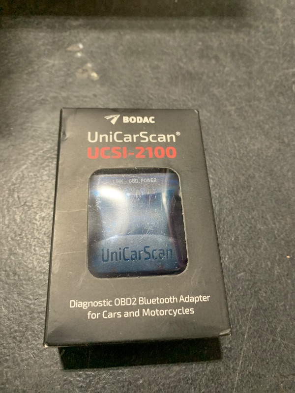 Photo 1 of UniCarScan UCSI-2100 OBD2 Bluetooth 4.0 Scanner for BimmerCode & MotoScan, Works with iOS, Android & Windows