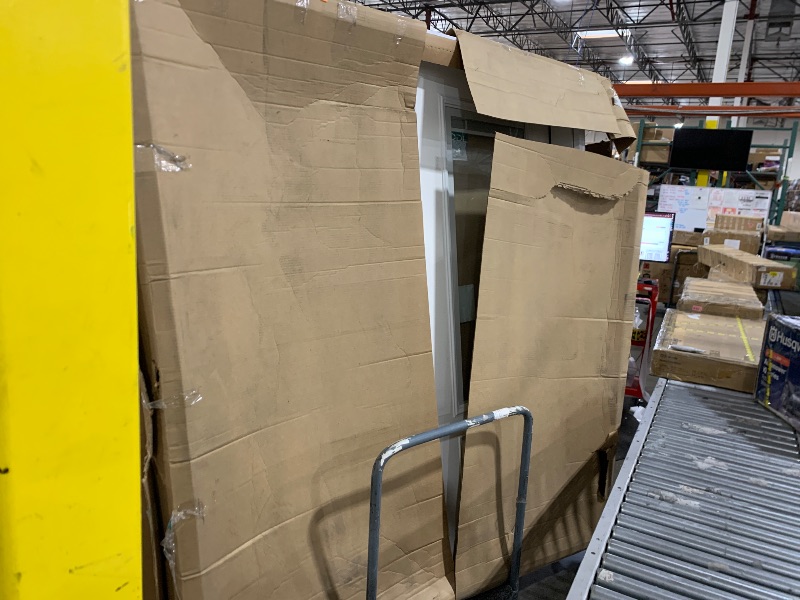 Photo 1 of National Door Company, Exterior Double Door, Fiberglass Smooth, 72" x 80", 3/4 Lite 1-Panel, Raise/Lower Blinds Collection, Left-Hand Inswing