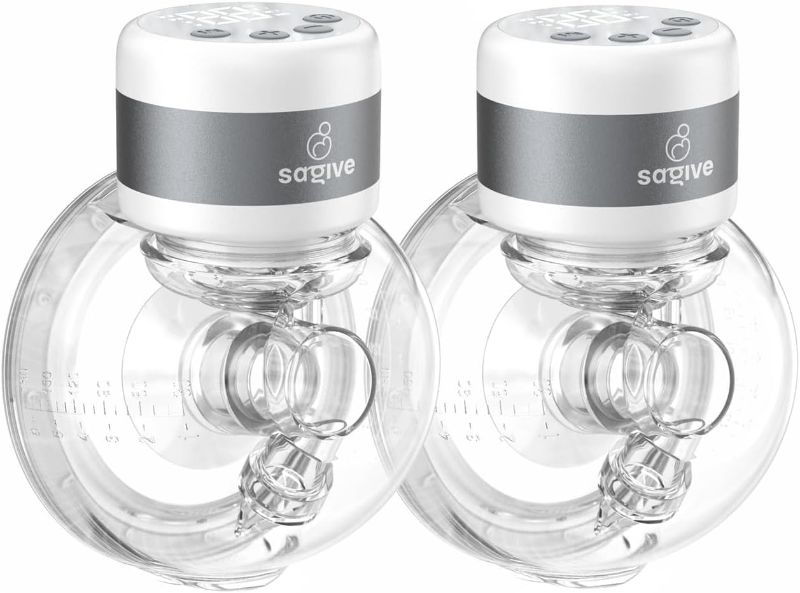 Photo 1 of Wearable Breast Pump with 4 Modes and 12 Levels, 320 mmHg Strong Suction, Electric Double Suction, Portable, LED Display, 21 mm/24 mm Flange, 2 Pack

