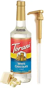 Photo 1 of Torani White Chocolate Syrup for Coffee 25.4 Ounces Syrups for Coffee Drinks with Fresh Finest Bottle Pump
