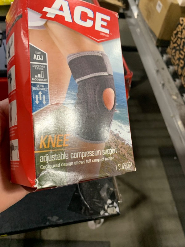 Photo 1 of ACE Brand Adjustable Compression Knee Support, Moderate Support for Weak, Sore or Injured Joints, One Size Fits Most
