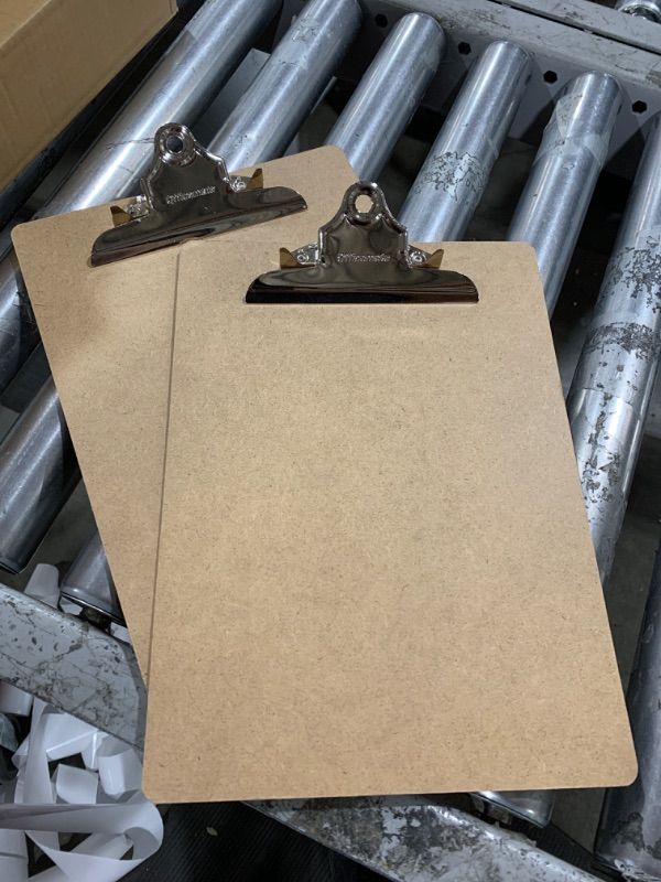 Photo 1 of Officemate Hardboard Clipboard, 9" X 12-1/2", Brown 2 pack
