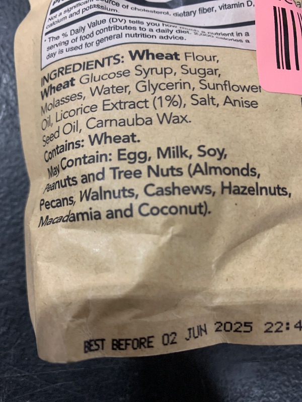 Photo 1 of RJ'S LICORICE, Licorice, Nat Blk, Sft Eatn, Pack of 8, Size 7.05 OZ, (Dairy Free GMO Free Kosher Low Sodium Vegan) 1pc