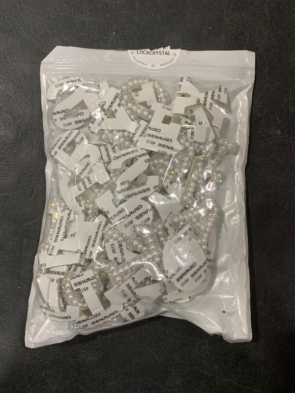 Photo 1 of Locacrystal 68Pcs Self Adhesive Rhinestone Letter Stickers A-Z Bling Crystal Letters Patches Glitter Alphabet Stickers for DIY Clothes Bags Hats Crafts Decoration(PearlCrystalAB1.81 68Pcs)