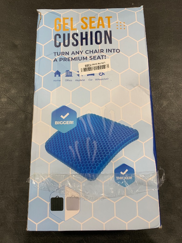 Photo 1 of XSIUYU Extra-Large Gel Seat Cushion for Long Sitting - Back, Hip, Tailbone Pain Relief Cushion - Gel Seat Cushion for Office Chair, Cars - Egg Seat Gel Cushion for Wheelchair Pressure Relief Black