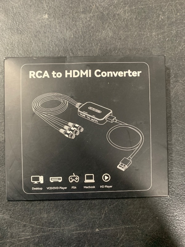 Photo 1 of Viagkiki RCA to HDMI Adapter, AV to HDMI Converter,RCA to HDMI Composite Audio Video Converter for PS1, PS2, PS3, STB, Xbox, VHS, VCR,Black-Ray DVD Players(HDMI Cable Included)