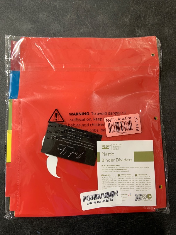 Photo 1 of Mr. Pen Expanding Binder Dividers with Tabs and Pockets, 5 Tabs, Colorful Dividers for 3 Ring Binder