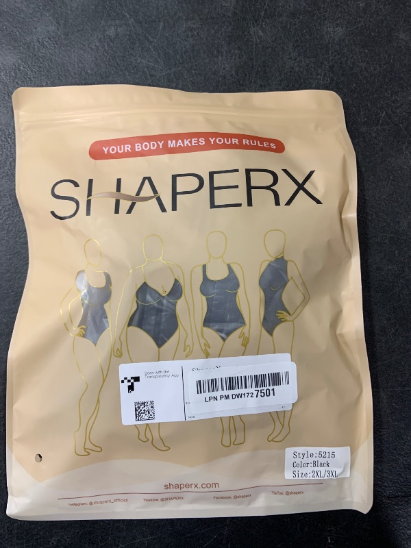 Photo 1 of SHAPERX Women's Shapewear Bodysuit Tummy Control Body Shaper Seamless Sculpting Snatched Waist Body Suit,SZ5215-Black-2XL/3XL