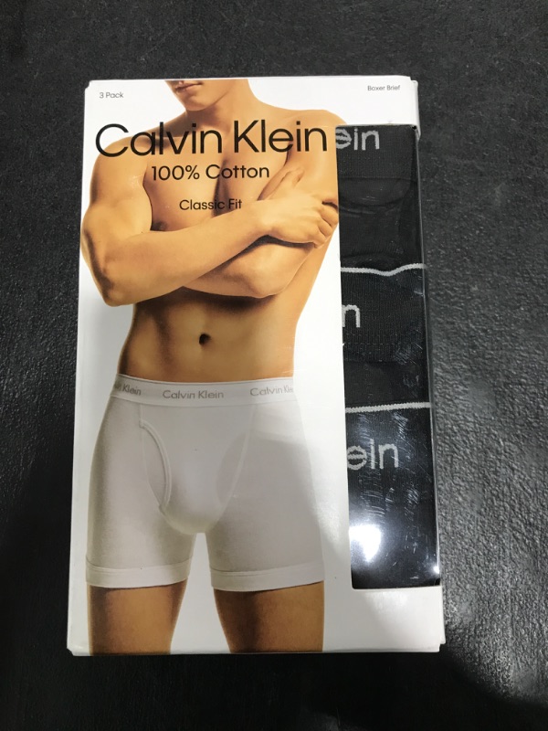 Photo 1 of Calvin Klein Men's Cotton Classics 3-pack Boxer Brief, 3 Black, Large
