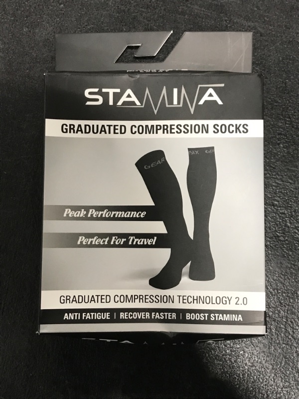 Photo 1 of Physix Gear Compression Socks - Best Men & Womens Compression Socks for Circulation, Running, Nurses, Athletic Use Sock Compression, Blood Pressure Socks, Calcetines de Compresion, All, Black, L/XL