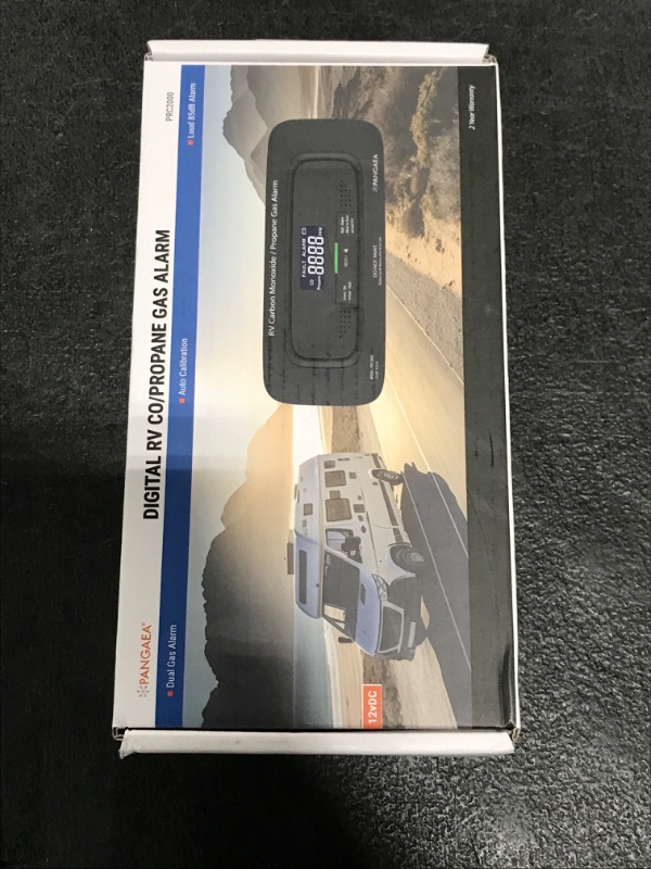 Photo 1 of PANGAEA RV Carbon Monoxide & Propane Dual Gas Detector - Hard-Wired DC 12V, Large LCD Display, 85dB Loud Alarm, Easy Reset/Test Button - Ultimate Safety for Your Adventures (Flush Mount - Black)