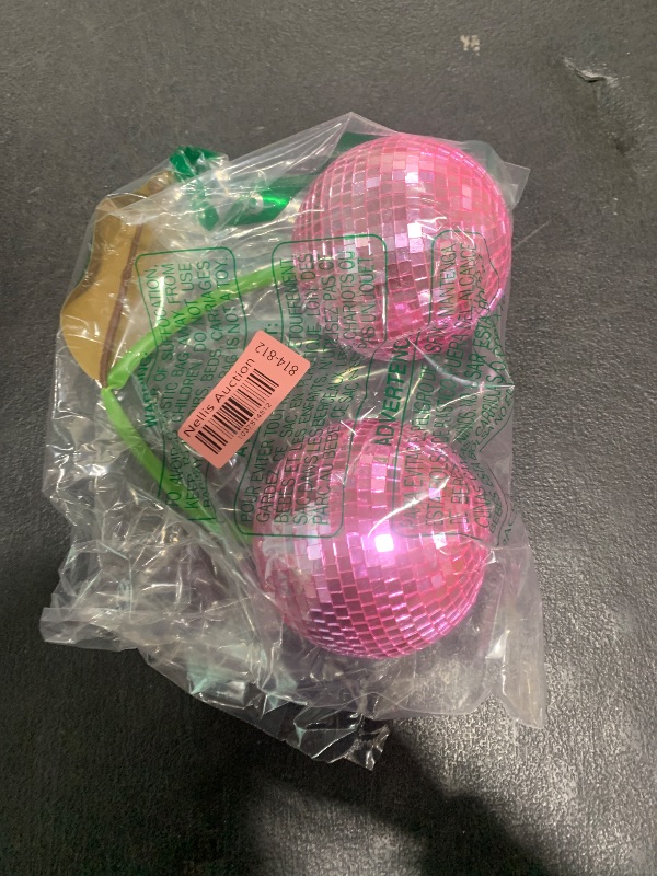 Photo 1 of Disco Ball New Cherry Disco Mirror Ball Hanging Reflects Light Ball for DJ Club Stage Bar Party Wedding Holiday Decoration Home Cherry Decor (3.9‘’, Pink)