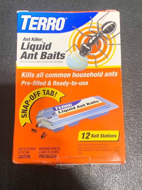 Photo 1 of TERRO Ant Killer Bait Stations T300B - Liquid Bait to Eliminate Ants - 12 Count Stations for Effective Indoor Ant Control