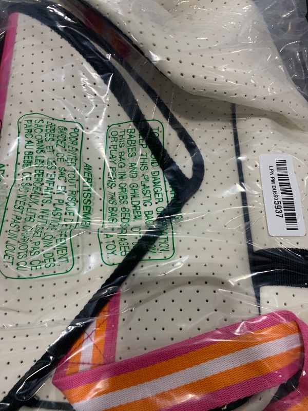 Photo 1 of Tennis Tote Bag for ONE Tennis Racket Tennis Racket Shoulder Bag for Women Tennis Racket Case for Girls (White Pink)