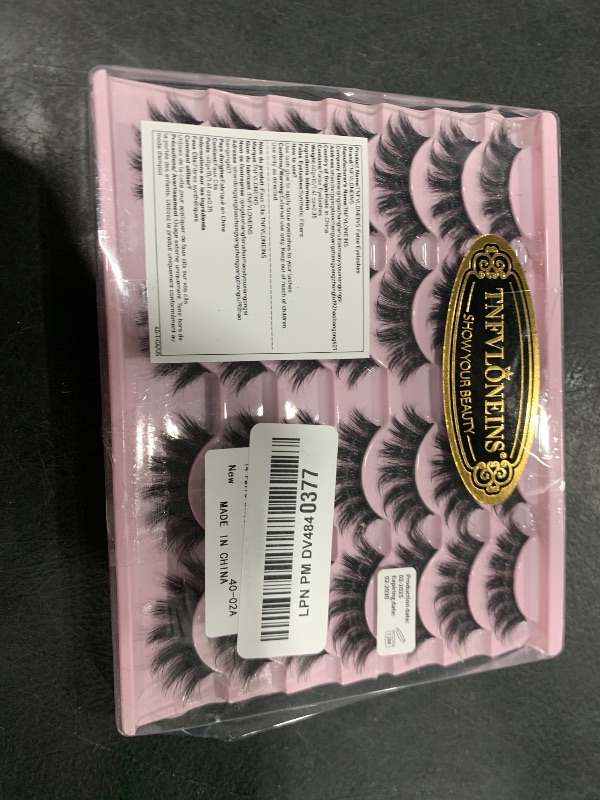 Photo 1 of 14 Pairs Wispy Mink Lashes Fluffy Eye Lashes Natural Look 5D Volume 16mm Fake Eyelashes Pack by TNFVLONEINS