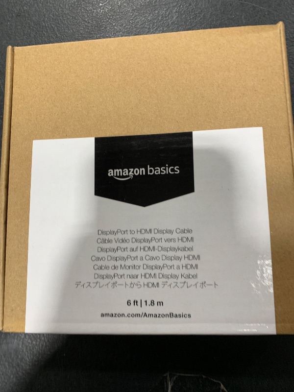 Photo 1 of Amazon Basics DisplayPort to HDMI Cable, Uni-Directional, 4K@30Hz, 1920x1200, 1080p, 6 ft, Black