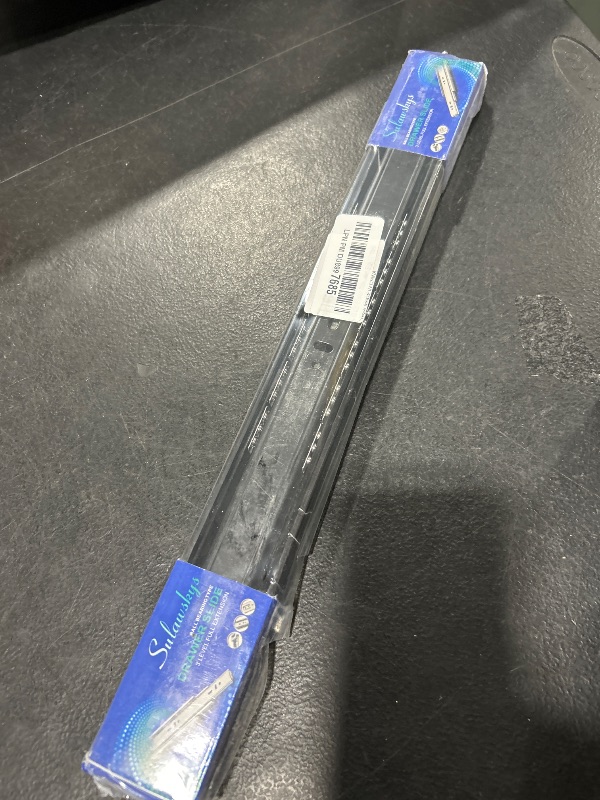 Photo 1 of 16 inch Drawer Slides 1 Pairs (2pcs) Full Extension Ball Bearing Drawer Rails Side Mount 3 fold Metal Dresser Runners for File Cabinet Trash Can Kitchen Wardrobe Glides 16" Black 100 LB Capacity
