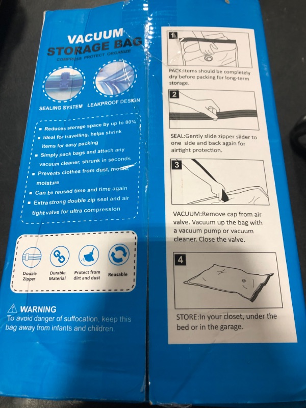 Photo 1 of 20 Pack Vacuum Storage Bags, Space Saver Bags (4 Jumbo/4 Large/4 Medium/4 Small/4 Roll) Compression for Comforters and Blankets, Sealer Clothes Storage, Hand Pump Included