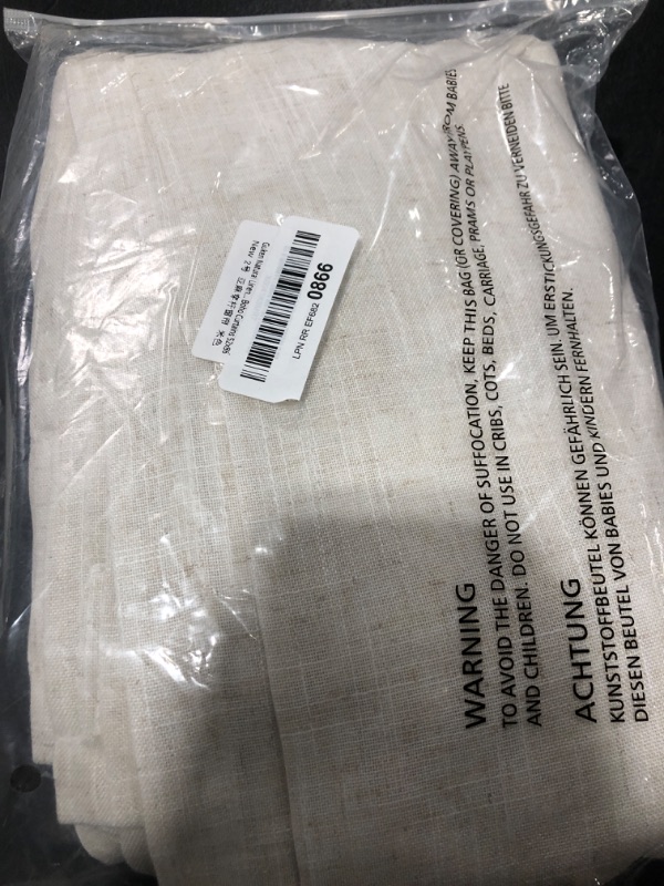 Photo 1 of Guken Natural Linen Curtains 86 Inch Length for Living Room Bedroom 2 Panels Set Rod Pocket Light Filtering Semi Sheer Window Curtains 52 Inch Width Boho Farmhouse Linen Drapes Cream Ivory, W52xL86