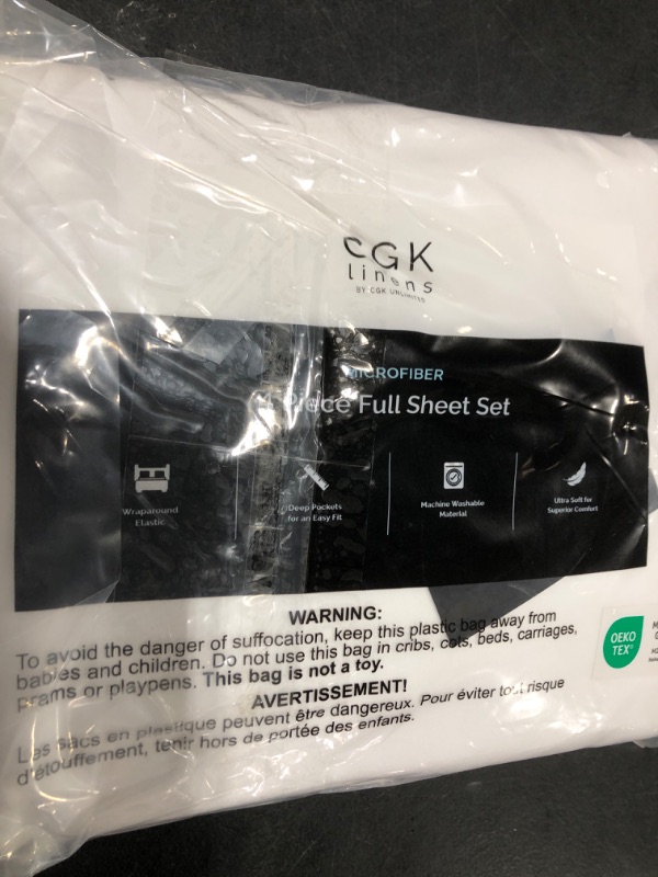 Photo 1 of Full Size 4 Piece Sheet Set - Comfy Breathable & Cooling Bed Sheets Set - Hotel Luxury Bedding for Women, Men, Kids & Teens - Deep Pockets, Easy Secure Fit, Soft and Wrinkle Free - Oeko-Tex - White