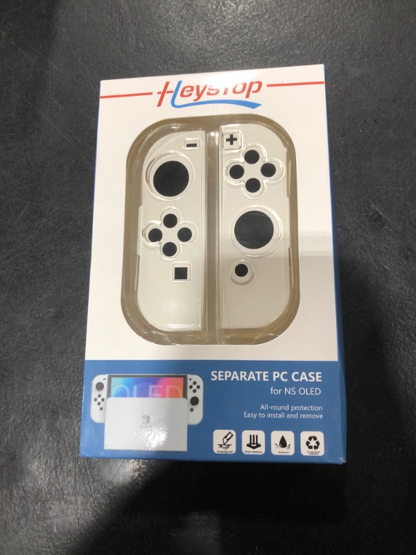 Photo 1 of HEYSTOP Switch OLED Case for Nintendo Switch OLED Model, Dockable Cover Hard PC Protector Case for Switch OLED Grips for Switch OLED Console and Accessories with Thumb Stick Caps