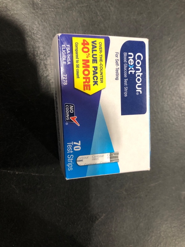Photo 1 of Contour Next Blood Glucose Test Strips for Diabetes, 70 Count (Pack of 1)
