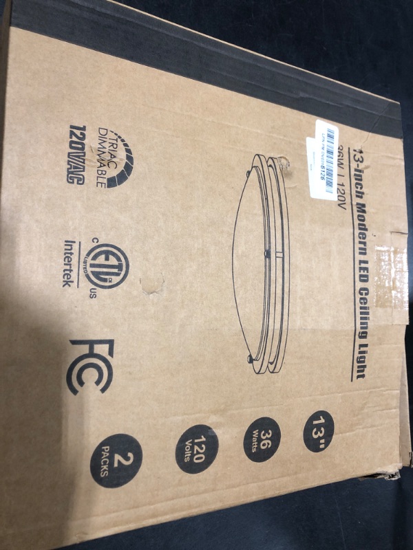 Photo 1 of 36W LED Ceiling Lights for Bedroom Kitchen, 3600lm Super Bright, Dimmable Flush Mount Light Fixtures 6500K/5000K/4000K/3000K/2700K Adjusted Modern Lamps 2PACK, 13 Inch, Nickle