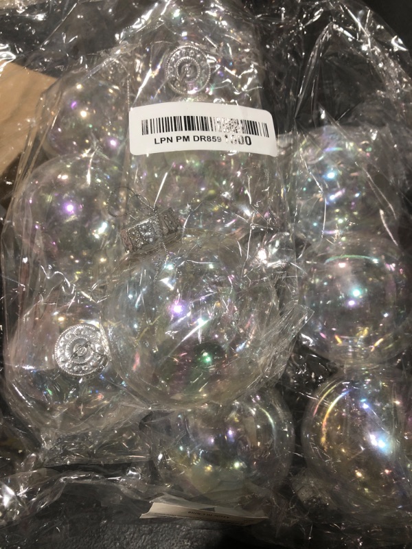 Photo 1 of 12Pcs 3.15inch Transparent Iridescent Shatterproof Plastic Ball Ornaments, Suitable for DIY Crafts Gift, Elegant Homes or Festival Displays,Weddings Birthday Party and Christmas Decorations