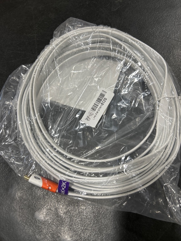 Photo 1 of Flat Cable HDMI - 2.0 - High Speed HDMI Flat Wire, by Ultra Clarity - CL3 Rated - Audio Return Channel (ARC) 4K Ultra HD 2160p / Bandwidth up to 18Gbps / 3D HD 2 X 1080p Ready (25 feet 1-Pack)
