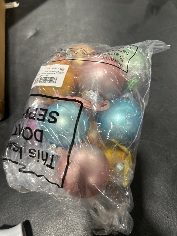 Photo 1 of Vinsot 12 Pieces Spring Hanging Ornaments Plastic Egg Decorations Decorative Easter Ball Ornaments Bunny Chick Spring Hanging Baubles for Home Tree Party Decor