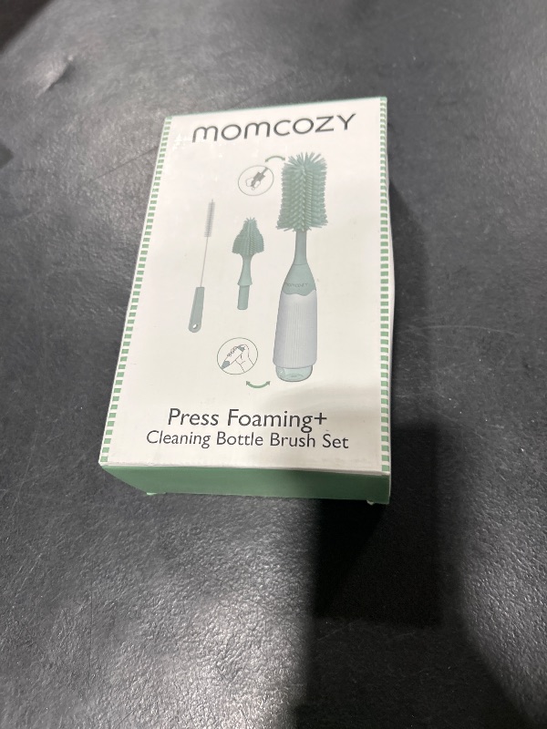 Photo 1 of Momcozy Bottle Brush Kit, Innovative Push-Press Design for Better Cleaning - Baby Bottle Cleaner Brush for Baby Bottle, Breast Pumps, Nipples, and More - Can Generate Foam for Better Cleaning, Green