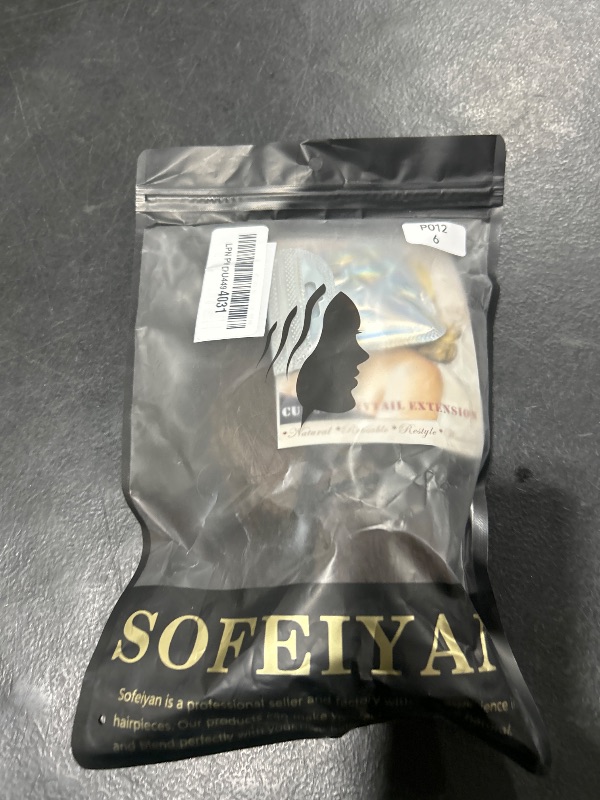 Photo 1 of Sofeiyan 13" Ponytail Extension Long Curly Ponytail Clip in Claw Hair Extension Natural Looking Synthetic Hairpiece for Women, Dark Brown