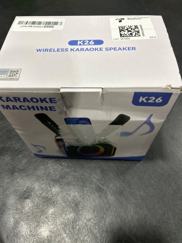 Photo 1 of Karaoke Machine,Portable Bluetooth Karaoke Speaker with 2 Wireless Microphones for Adults & Kids Toys with LED Lights, Karaoke Microphone with PA System Supports USB/TF/AUX,Gift for Party (Black)