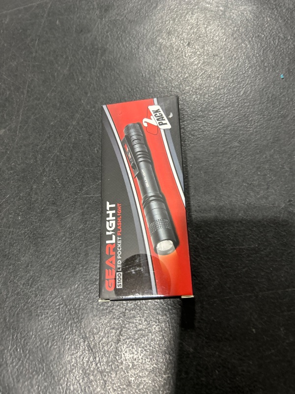 Photo 1 of GearLight S100 LED Pocket Pen Light- 2 Small, Compact Flashlights with Clip for Tight Spaces, Police Inspection, Nurses & Medical Use