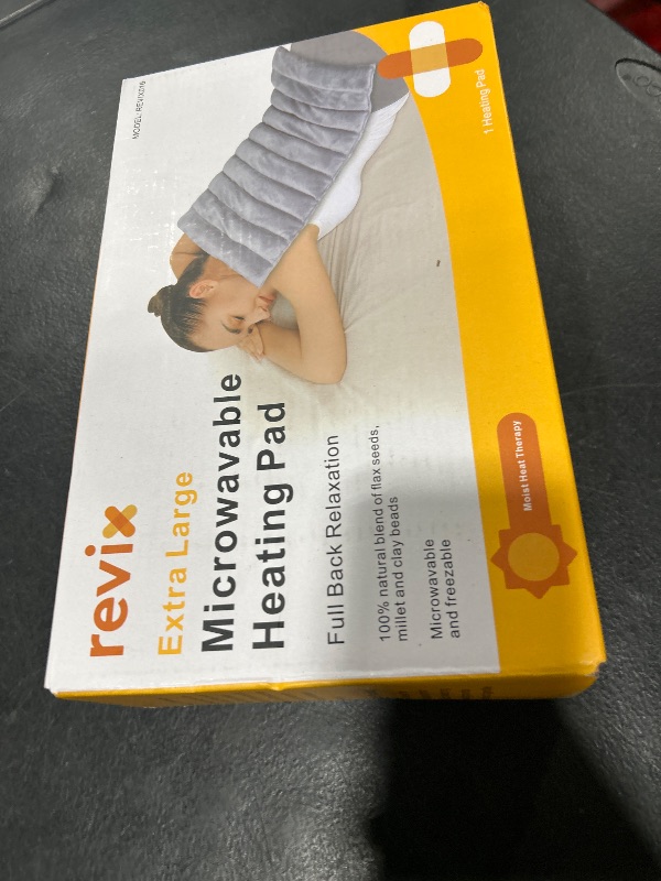 Photo 1 of REVIX Extra Large Microwave Heating Pad for Back with Moist Heat, Microwavable Heated Wrap for Full Back, Stomach, Shoulder and Neck,Leg, Support Cold Therapy