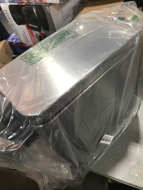 Photo 1 of SONGMICS Bathroom Trash Can, 2.6 Gallon (10 L) Small Trash Bin with Lid, Slim for Small Spaces, Stainless Steel Garbage Can, Soft Close, Silver ULTB561E10