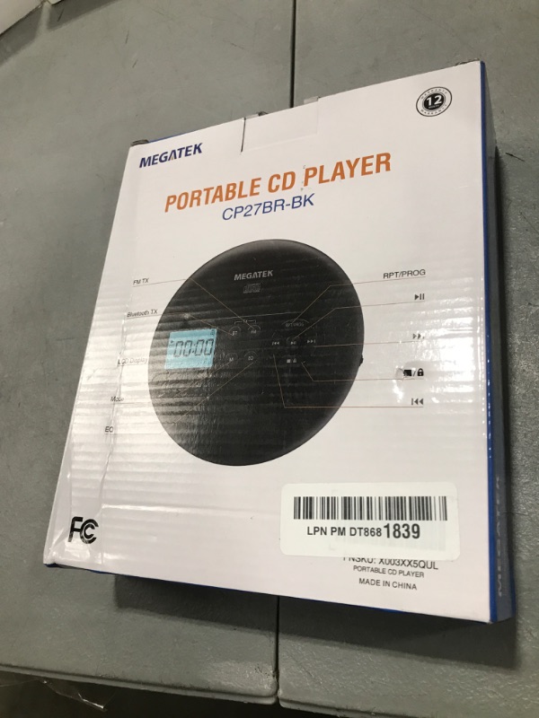 Photo 1 of MEGATEK Portable CD Player with Dual Stereo Speakers and 60 Seconds Anti Skip, Personal Walkman CD Player for Car with Headphones, USB Port, Bluetooth and FM Transmitter, 2000mAh Rechargeable Battery