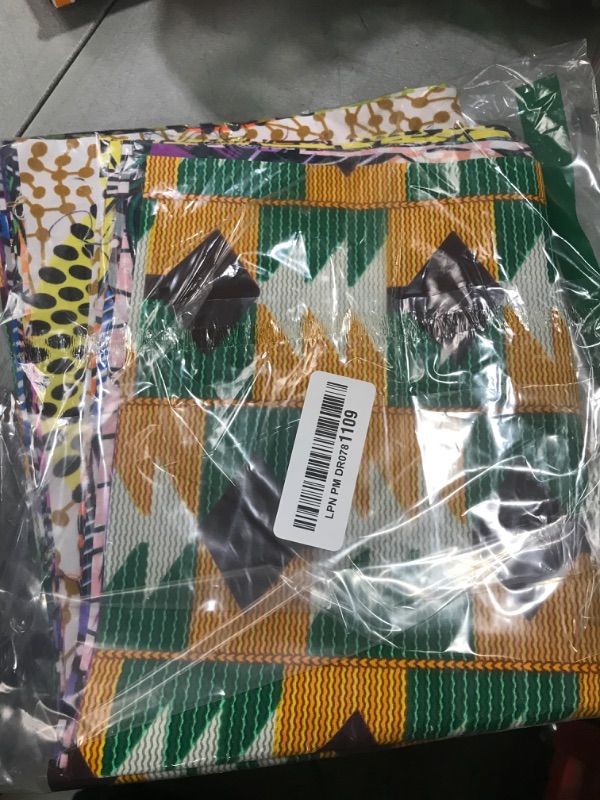 Photo 1 of 12 Pcs African Print Fabric Fat Quarters Scraps African Fabric by Yard for Sewing Face Covering Make, Craft Projects and DIY Patch Work, 19.5 x 15.7 Inch/ 50 x 40 cm