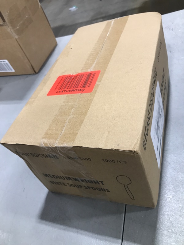 Photo 1 of 1,000 Plastic Disposable Soup Spoons Bulk White Medium Weight Disposable Silverware Plastic Cutlery Spoons