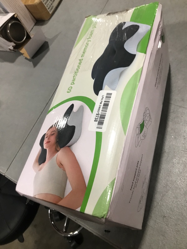 Photo 1 of Jpoht Cervical Neck Pillow,Ergonomic Memory Foam Pillows for Sleeping,Side Sleeper Pillow, Grey Bed Pillow