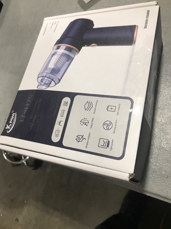 Photo 1 of KMM Handheld Car Vacuum Cleaner, 9000Pa Vacuum Cleaner and Air Duster, 120W High Power Hand Held Vacuum with LED Light and Multi-Nozzles for Car, Home, Office, Pet