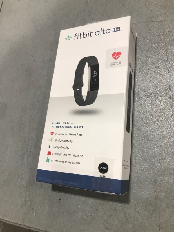 Photo 1 of Fitbit Alta HR, Black, Large (US Version)